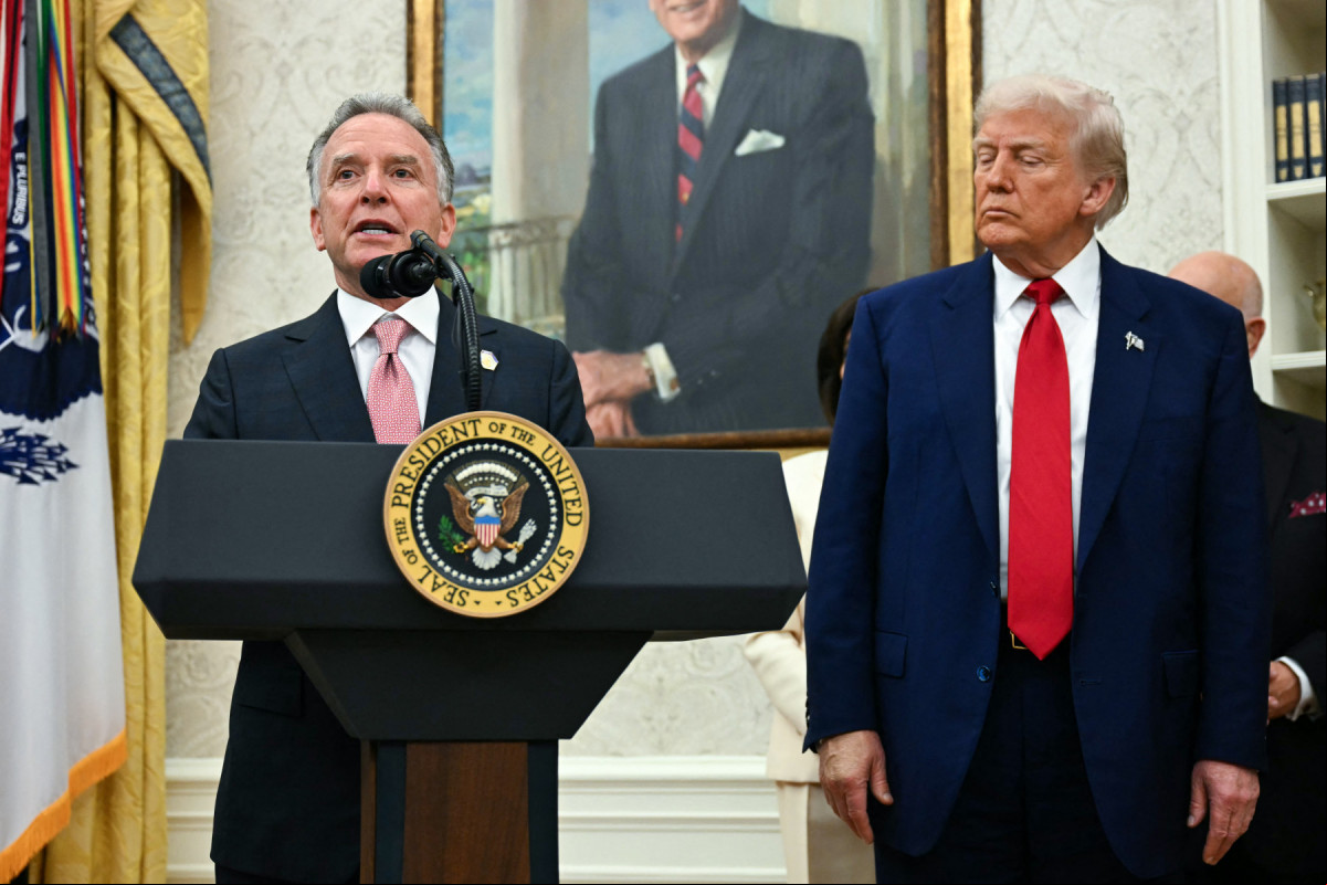 Donald Trump e o enviado especial da Casa Branca para o Oriente Médio, Steve Witkoff.
